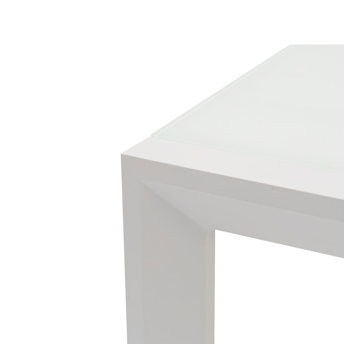 Mesa extensible ORICK 100 x 150/225 cm aluminio y cristal blanco | KUBU #