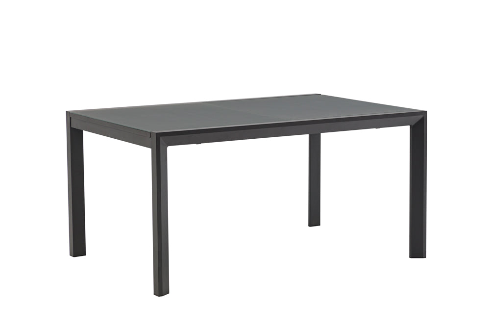Mesa extensible ORICK 100 x 150/225cm | Aluminio y Cristal Mate Antracita | KUBU #