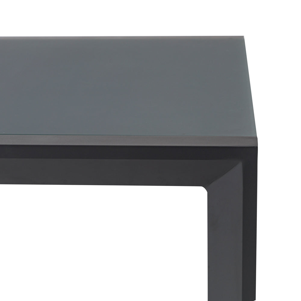 Mesa extensible ORICK 100 x 150/225cm | Aluminio y Cristal Mate Antracita | KUBU #