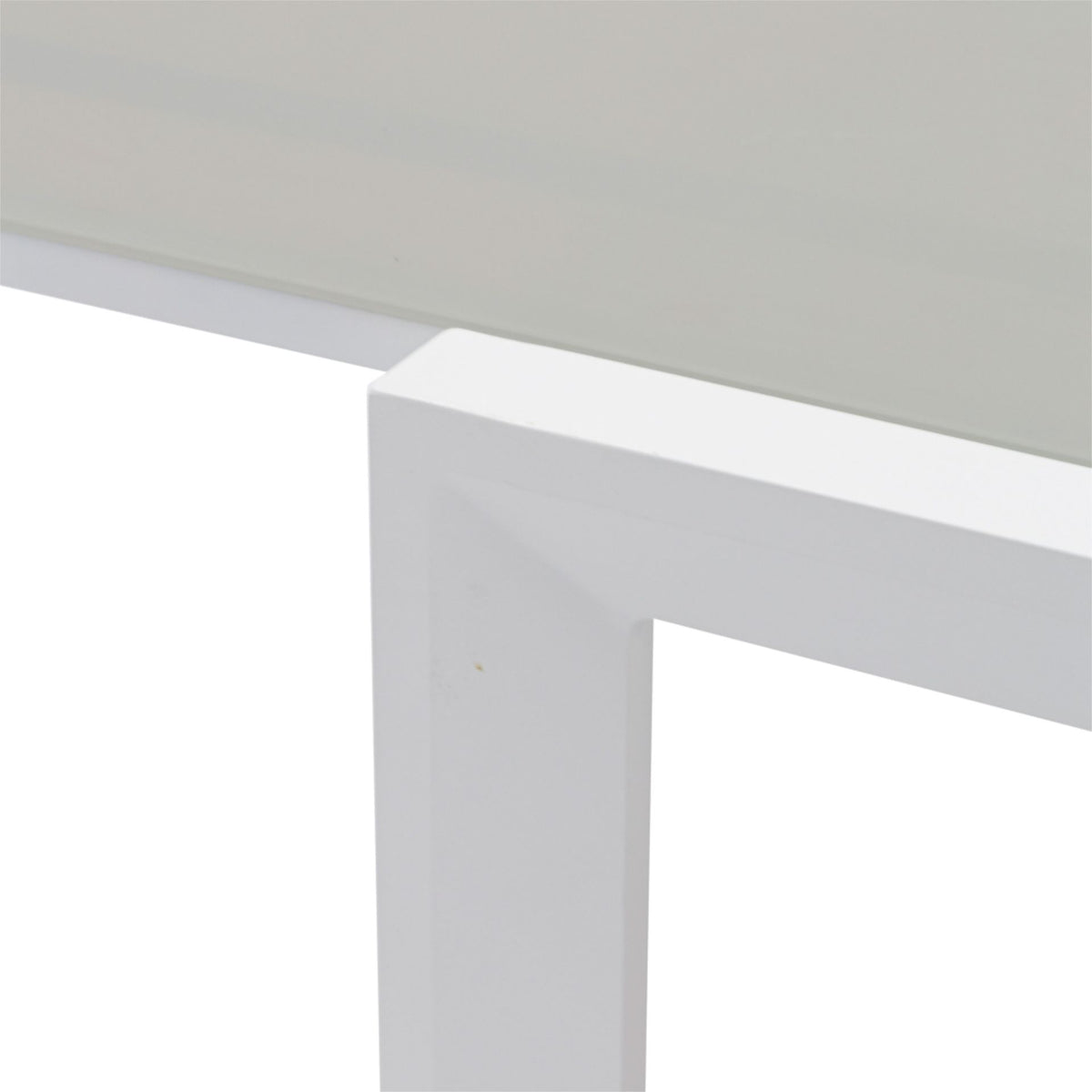 Mesa extensible ORICK 100 x 200/300 cm aluminio blanco y cristal gris claro | KUBU #