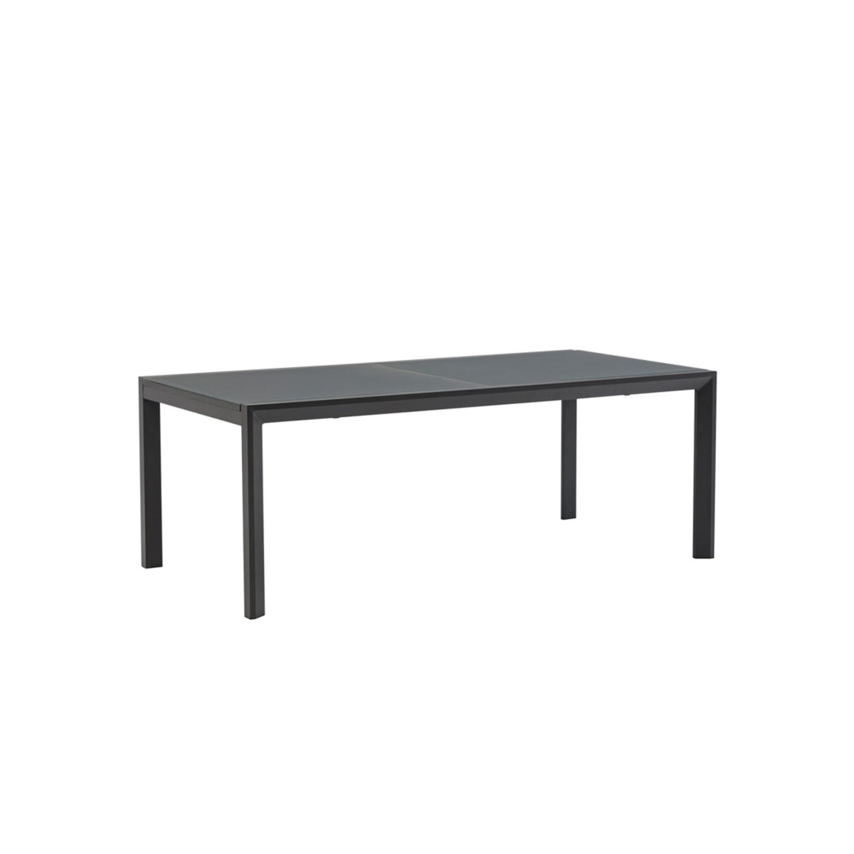 Mesa extensible ORICK 100 x 200/300 cm aluminio y cristal antracita | KUBU #