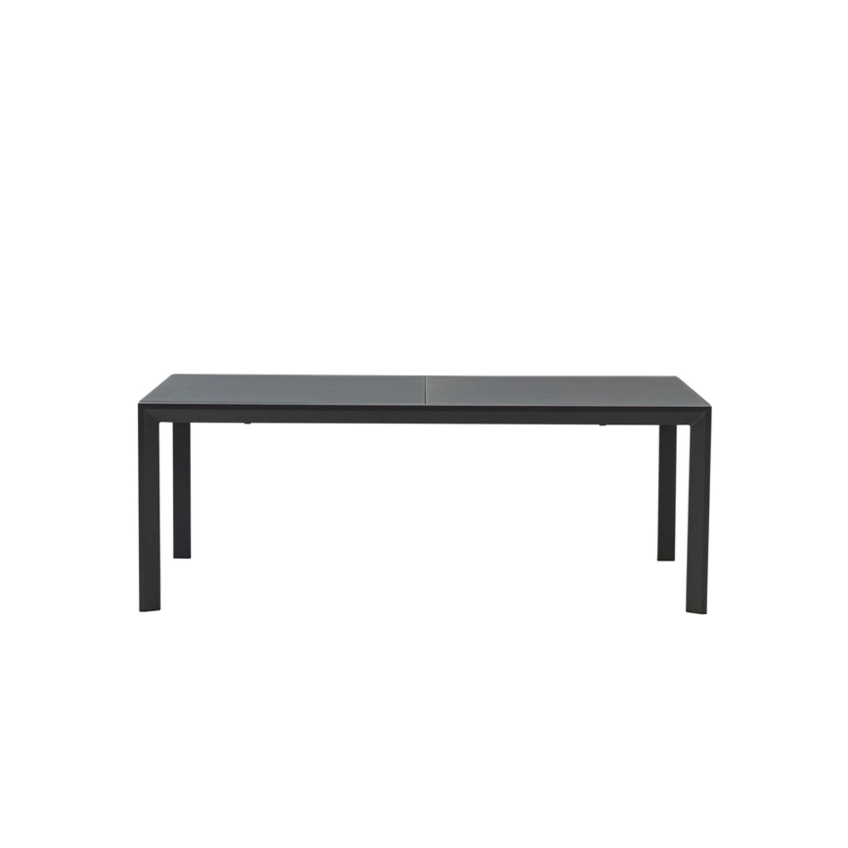 Mesa extensible ORICK 100 x 200/300 cm aluminio y cristal antracita | KUBU #