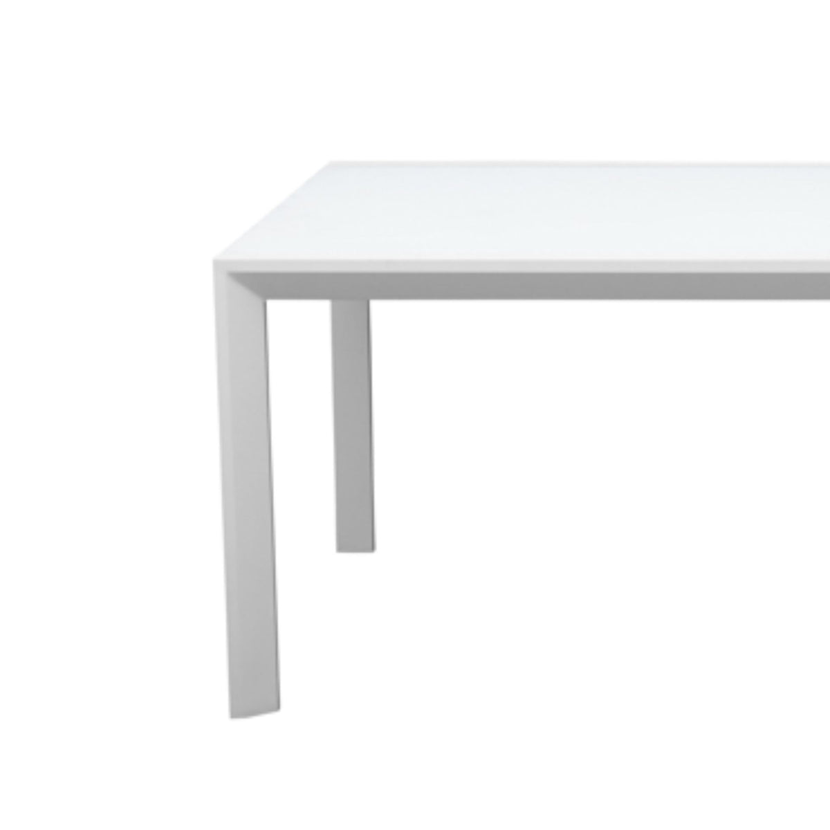 Mesa extensible ORICK 100 x 200/300 cm aluminio y cristal blanco | KUBU #