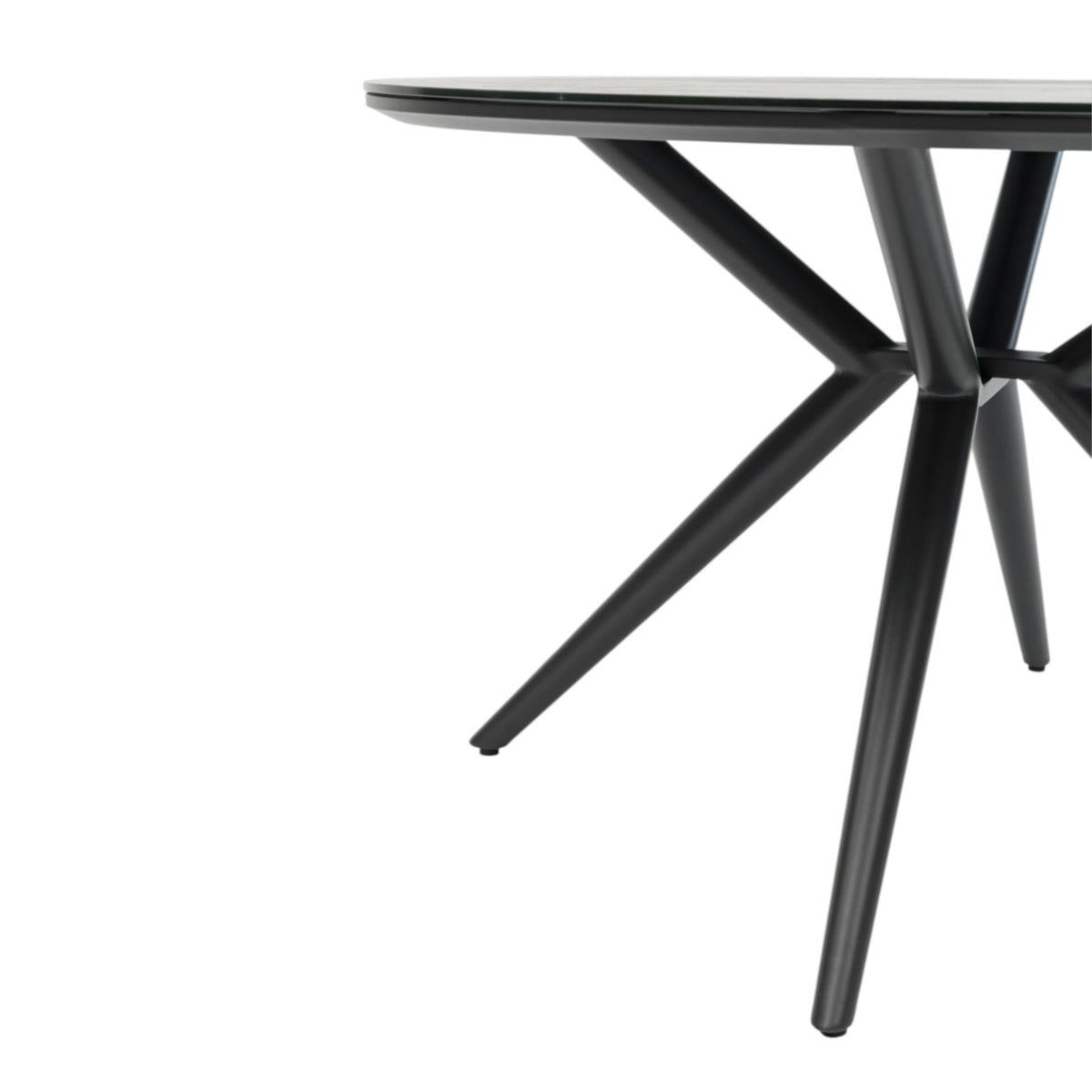 Mesa redonda Orick Ø 120 cm aluminio antracita cristal cerámico gris antracita. | KUBU #