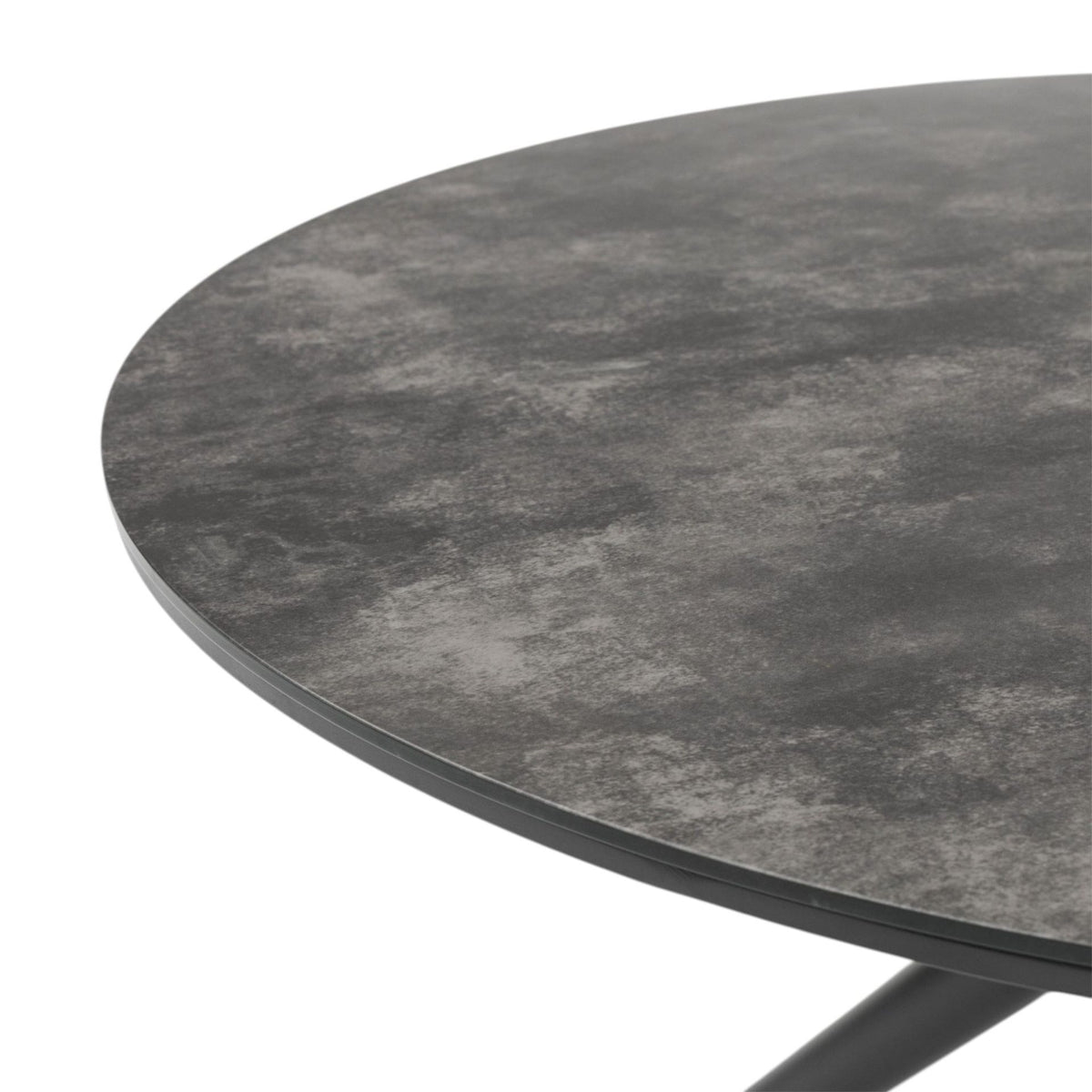 Mesa redonda Orick Ø 120 cm aluminio antracita cristal cerámico gris antracita. | KUBU #