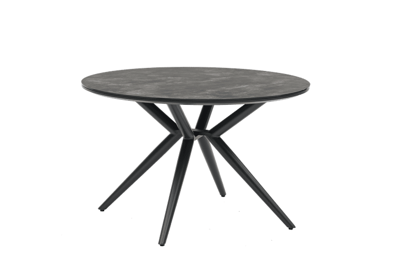 Mesa redonda Orick Ø 120 cm aluminio antracita cristal cerámico gris antracita.
