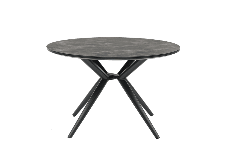 Mesa redonda Orick Ø 120 cm aluminio antracita cristal cerámico gris antracita.