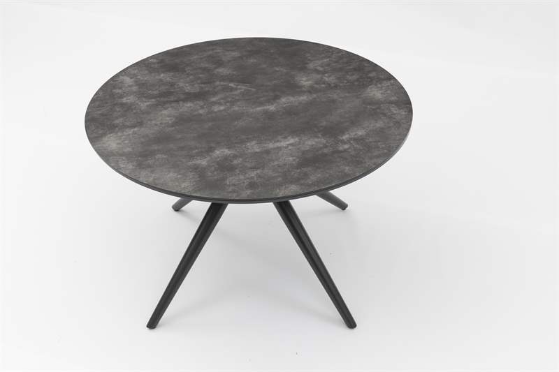 Mesa redonda Orick Ø 120 cm aluminio antracita cristal cerámico gris antracita.