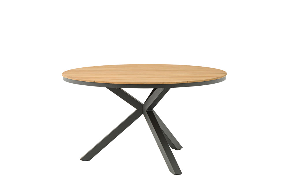 Mesa redonda Sidney aluminio antracita - teca Ø 150 cm | Kubu #