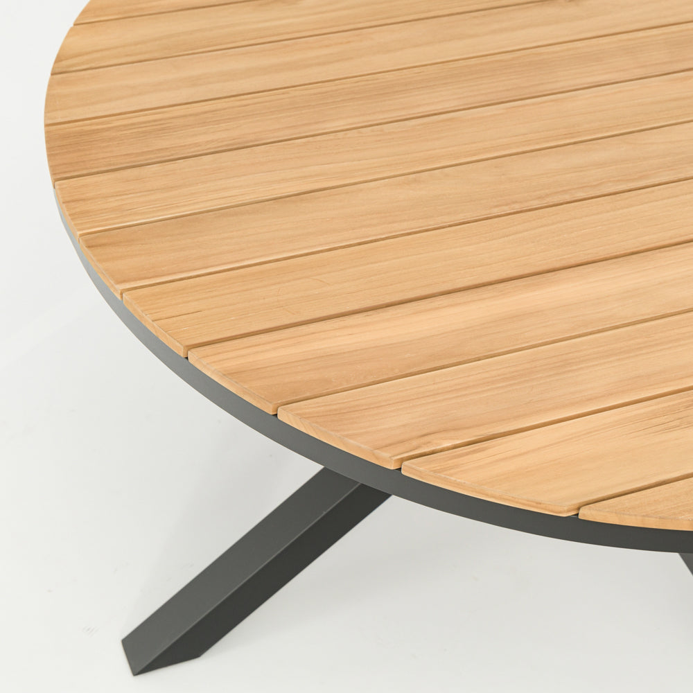 Mesa redonda Sidney aluminio antracita - teca Ø 150 cm | Kubu #