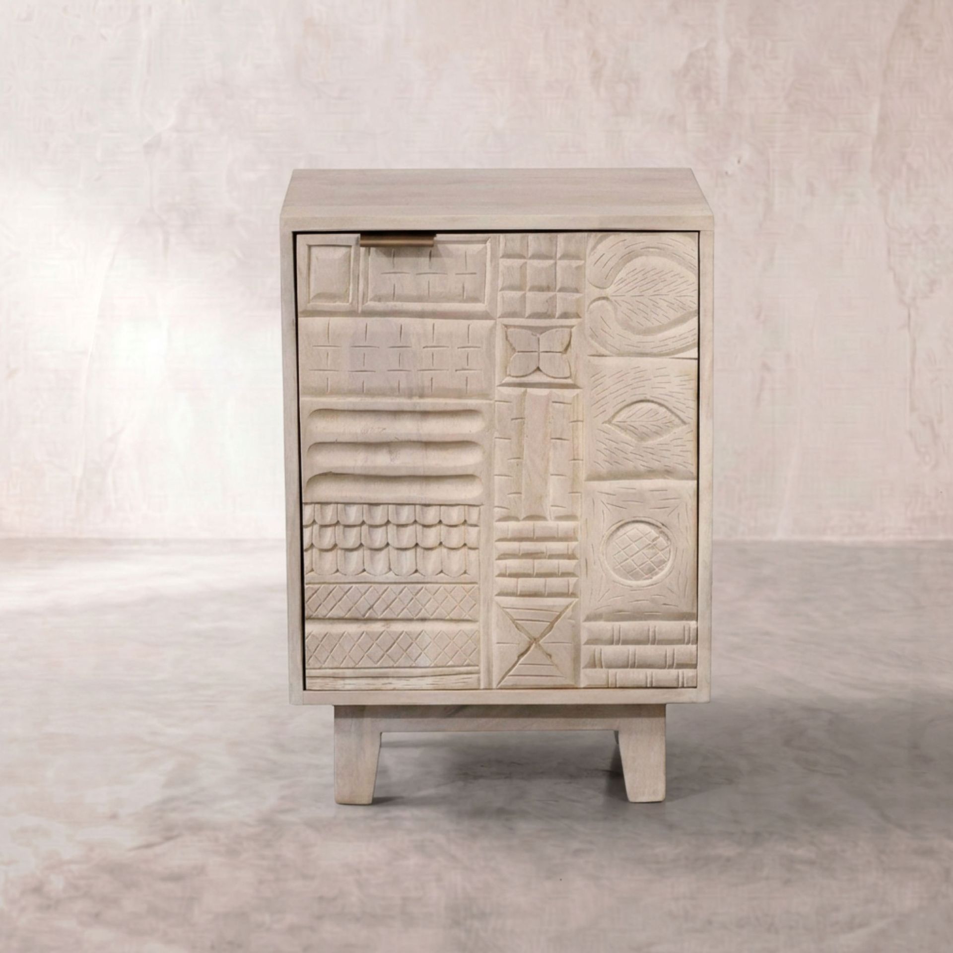 Mesita de Noche Maya 45x35x65cm | Madera de Mango | KUBU #