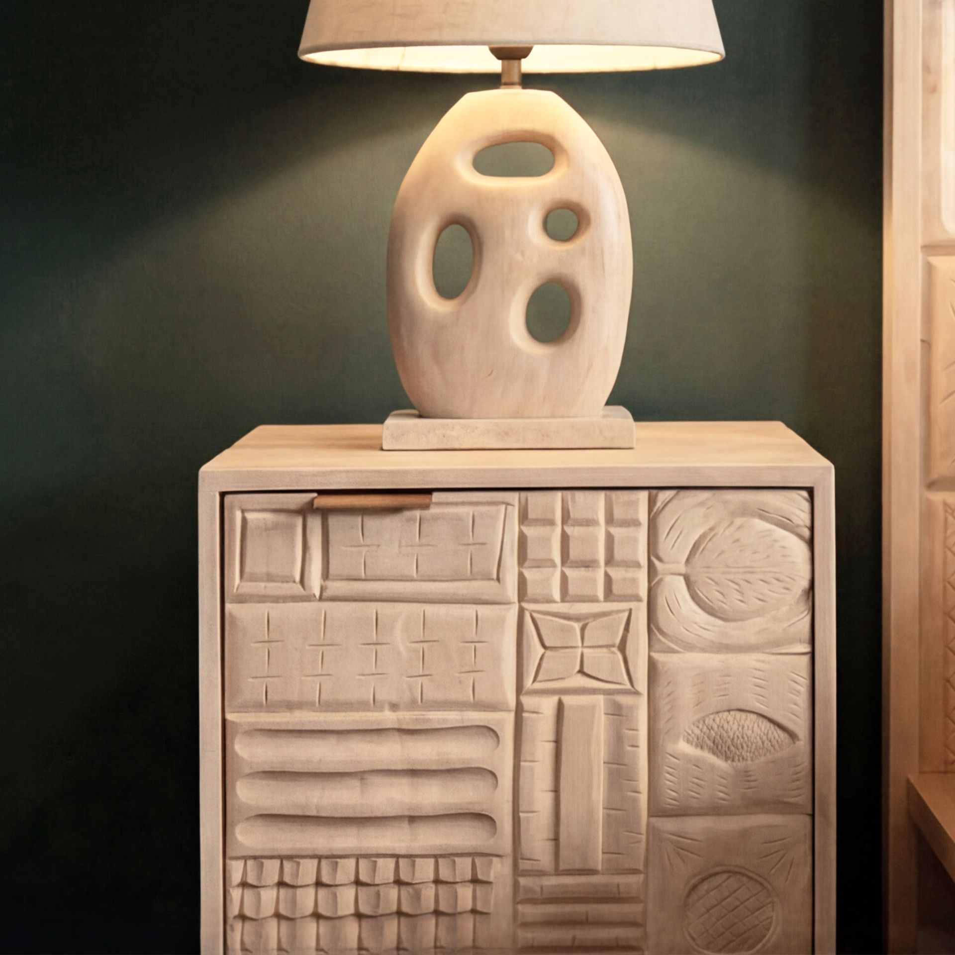 Mesita de Noche Maya 45x35x65cm | Madera de Mango | KUBU #