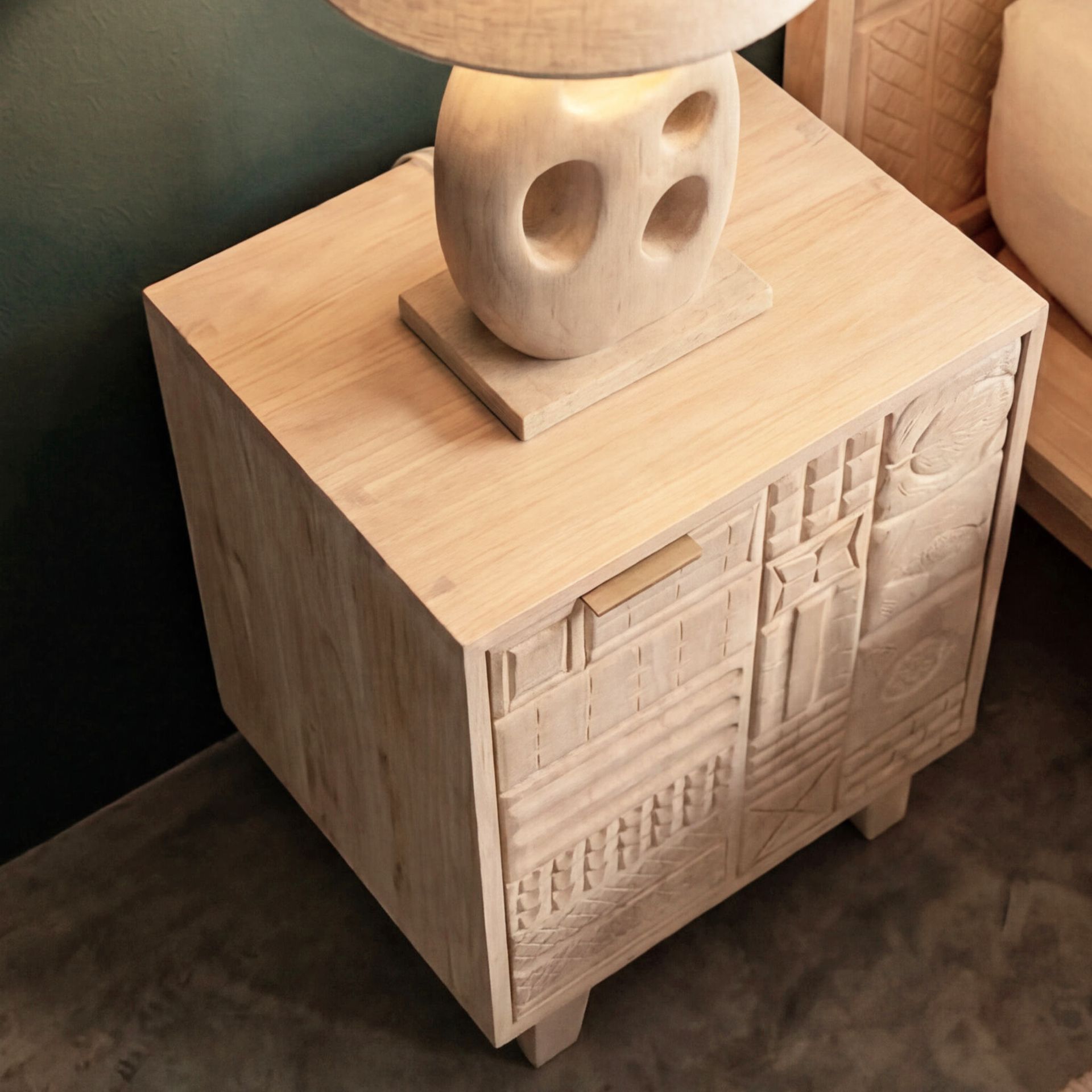 Mesita de Noche Maya 45x35x65cm | Madera de Mango | KUBU #