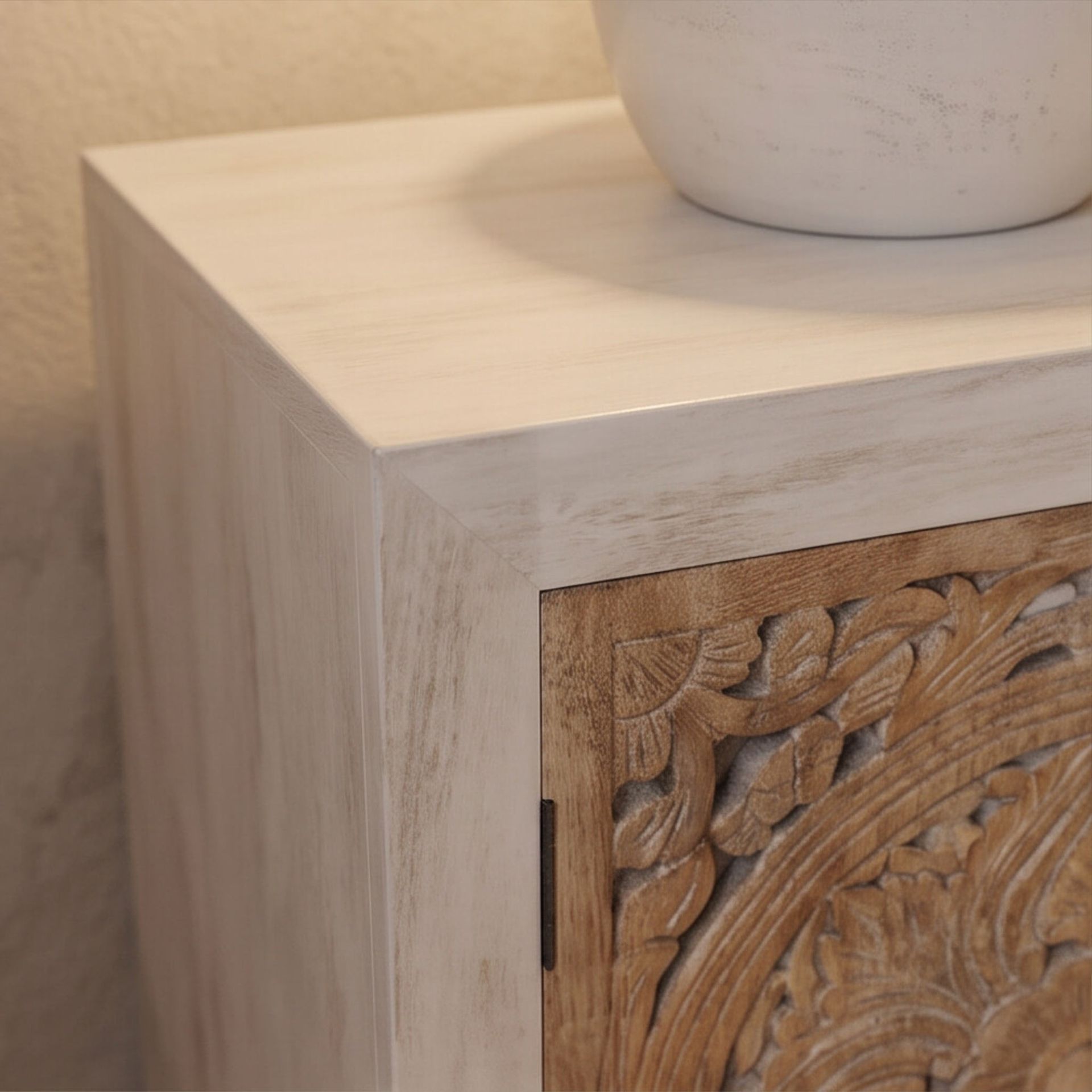 Mesita de noche Borneo 1 puerta 50x35x70cm | Madera de Mango | KUBU #