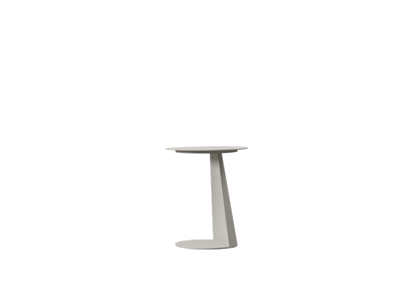 Mesita lateral redonda Corinto aluminio blanco | Kubu #