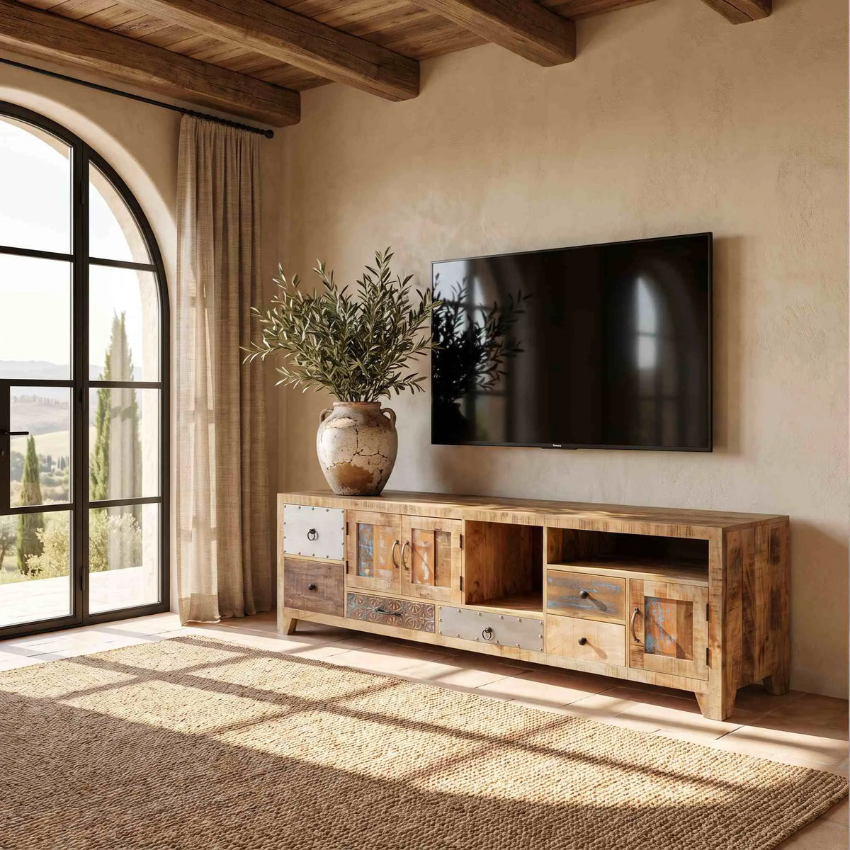 Mueble TV Korba 200x40x60cm | Madera de Mango | KUBU #