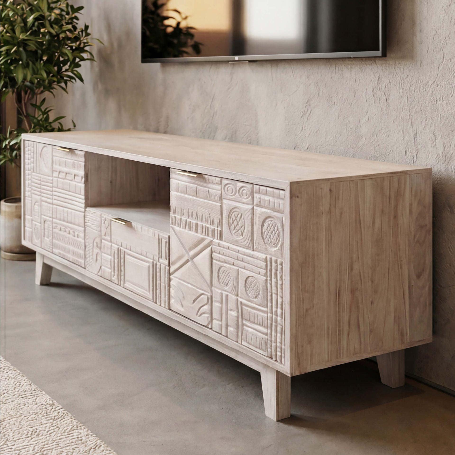 Mueble TV Maya 140 cm |  Madera de mango | KUBU #