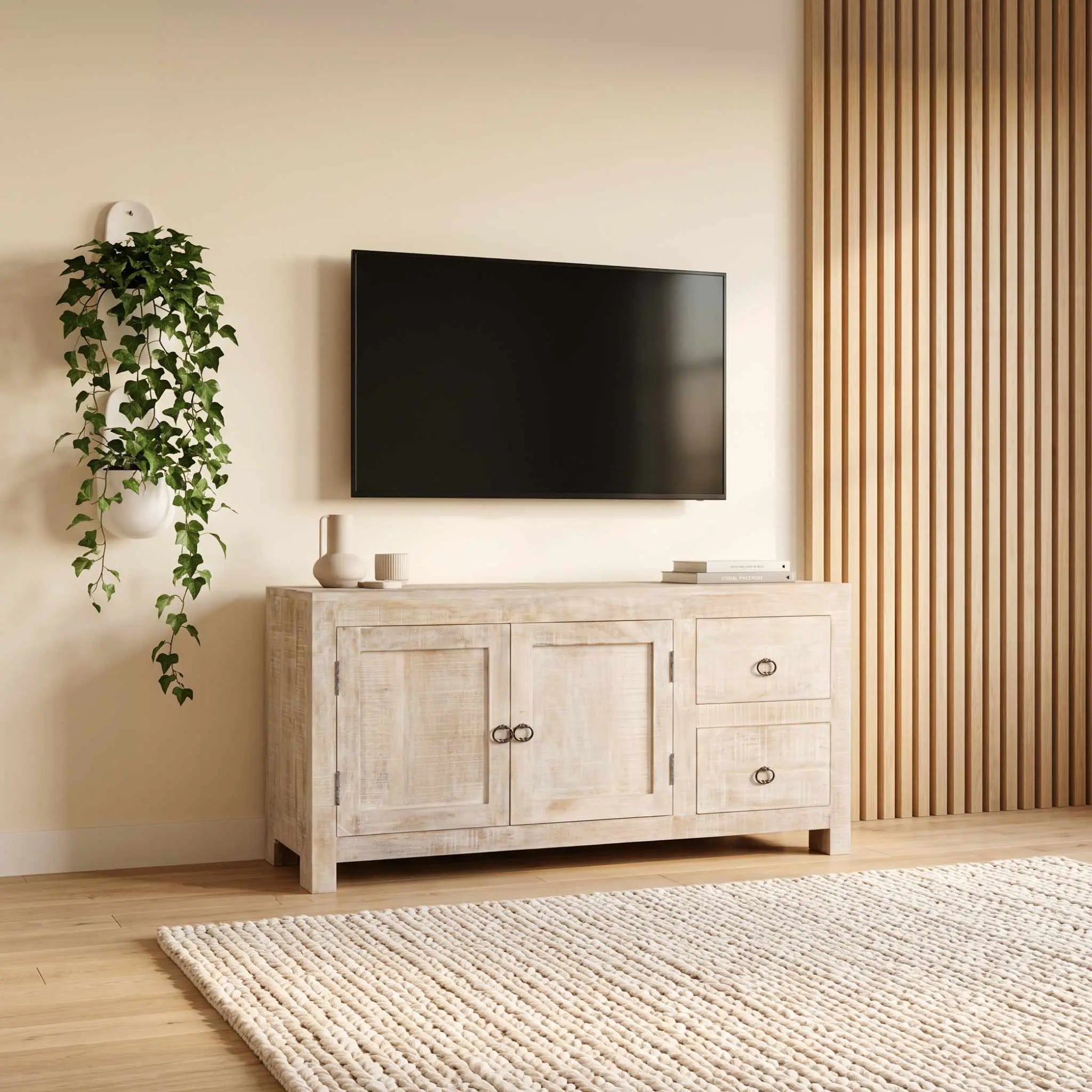 Mueble de TV Goa 2 Puertas / 2 cajones 120x40x60cm | Madera de Mango | KUBU #