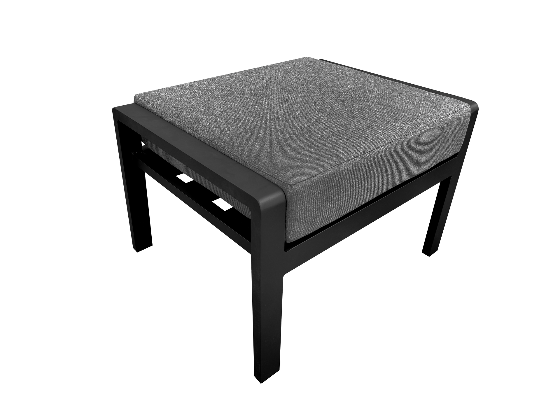 Reposapiés Albury aluminio antracita con cojín gris oscuro | Kubu #