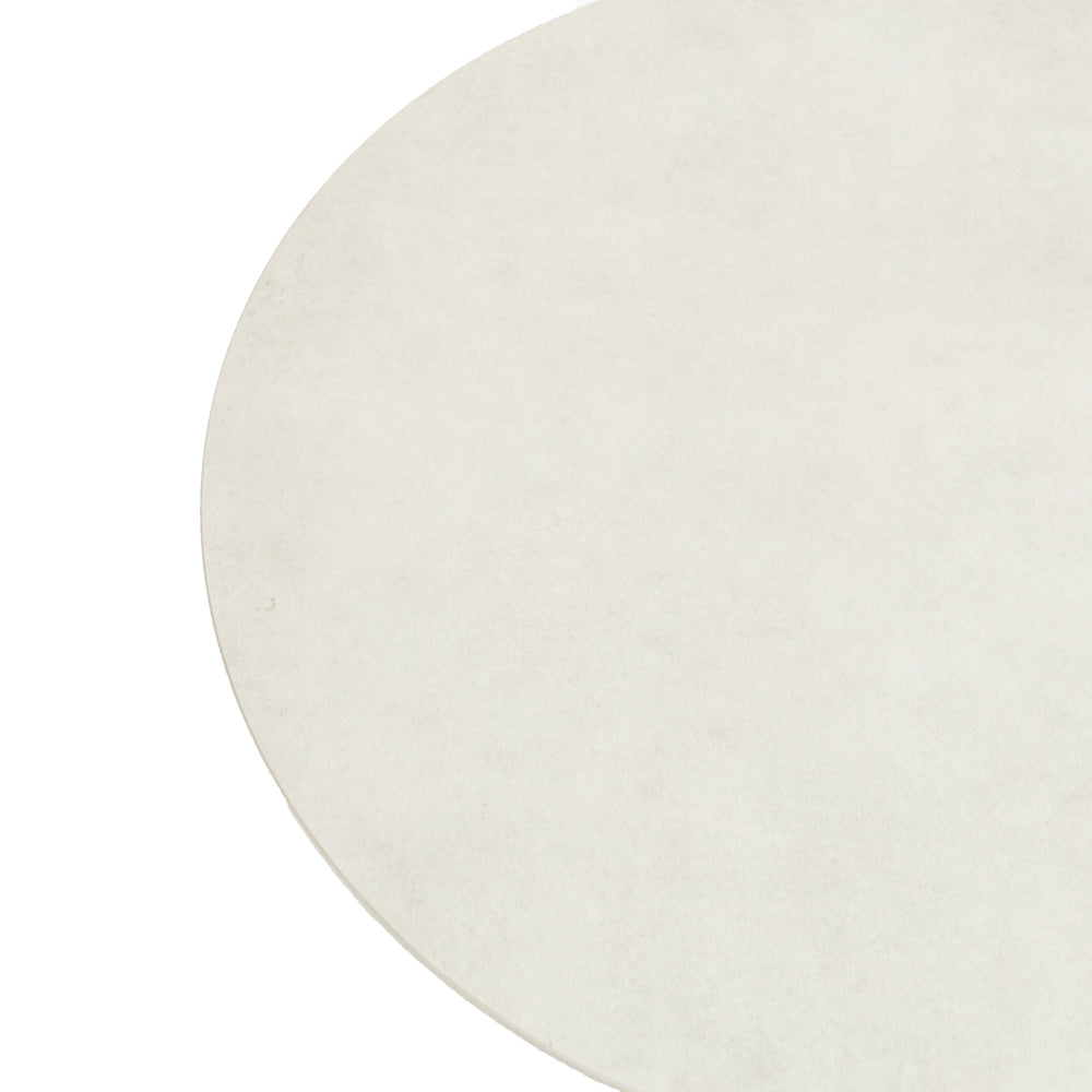 Set mesas auxiliares Albury aluminio blanco y top cristal cerámico greige | Kubu #