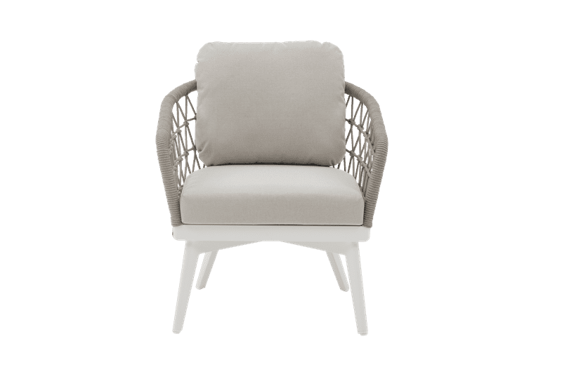 Sillón-1 plaza Nelayan aluminio blanco cuerda greige | Kubu #