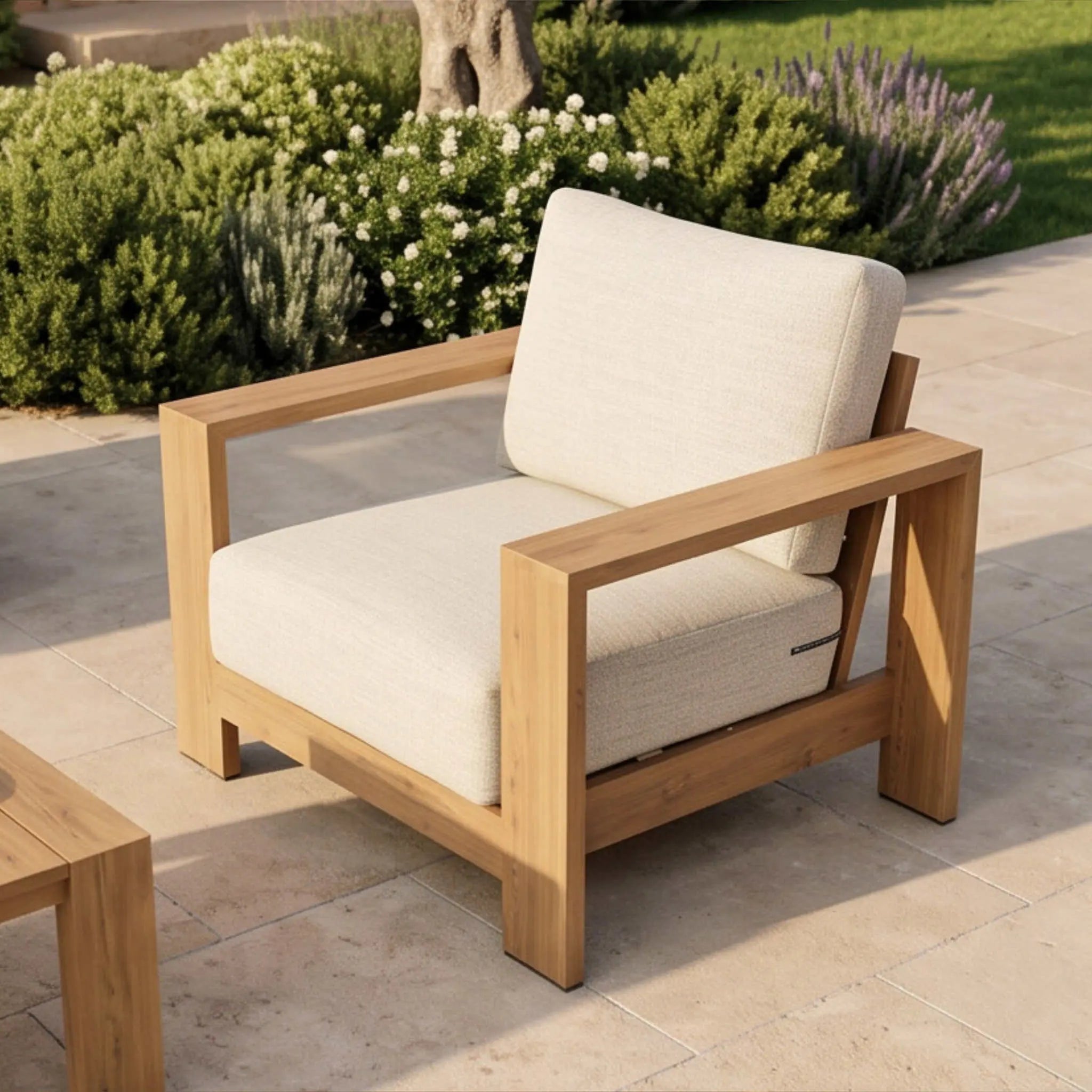 Sillón Exterior 1 Plaza Java 100x85x68cm | Efecto Teca | KUBU #