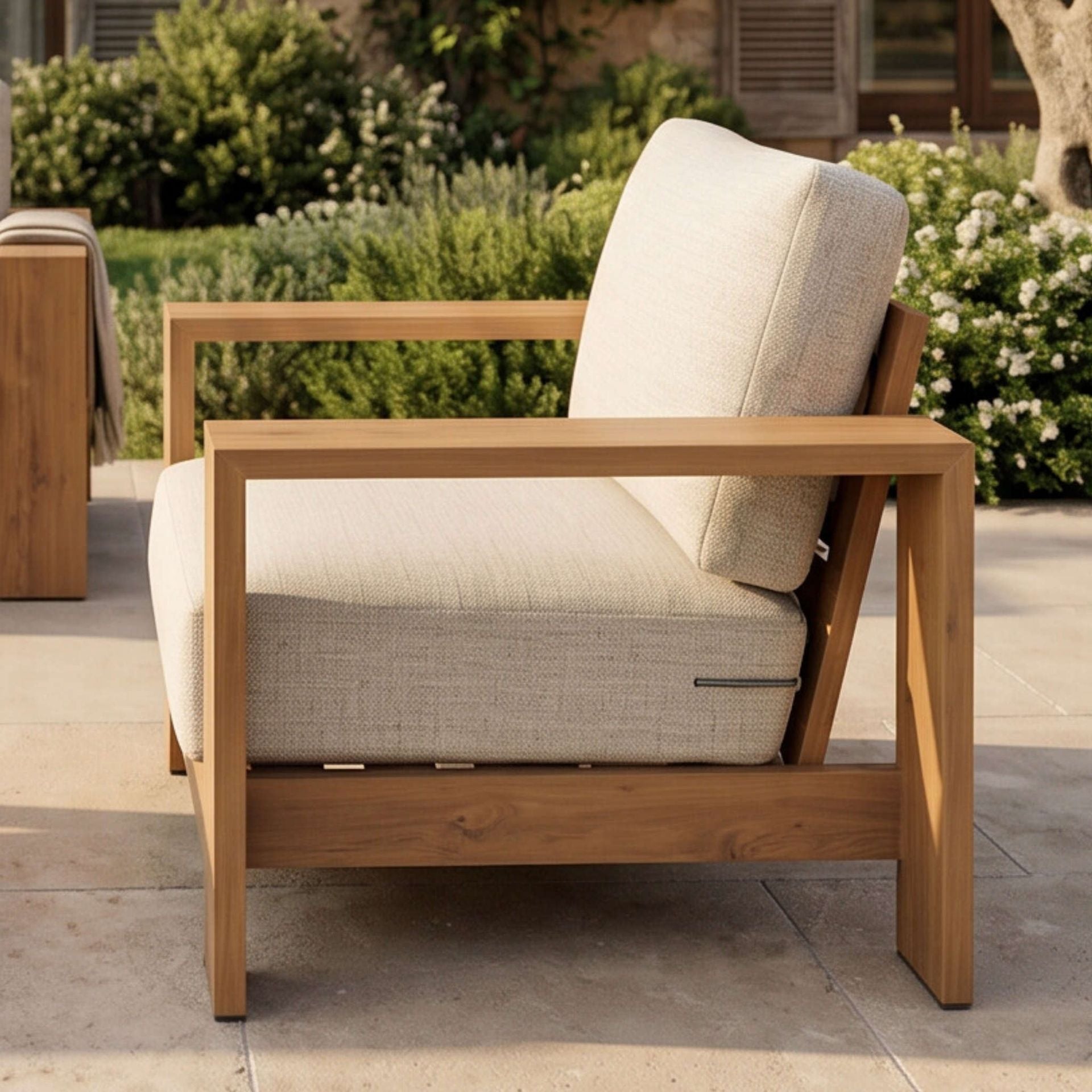 Sillón Exterior 1 Plaza Java 100x85x68cm | Efecto Teca | KUBU #