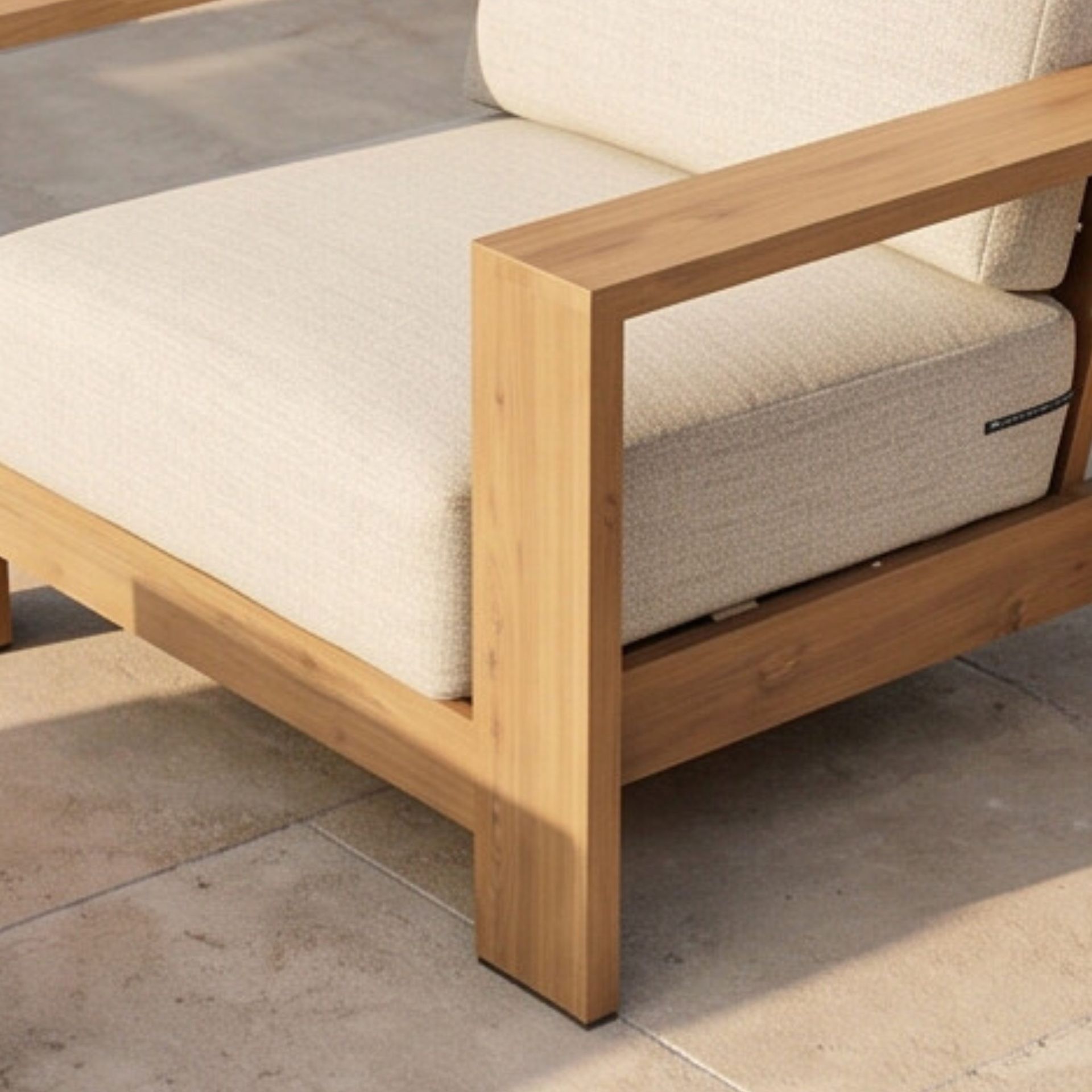 Sillón Exterior 1 Plaza Java 100x85x68cm | Efecto Teca | KUBU #