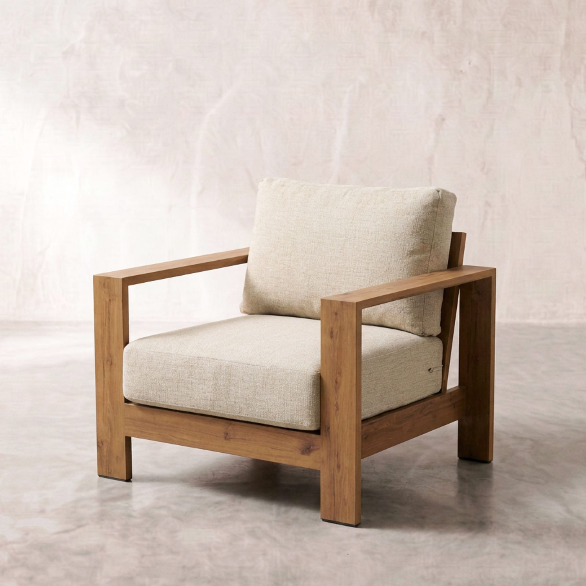 Sillón Exterior 1 Plaza Java 100x85x68cm | Efecto Teca | KUBU #