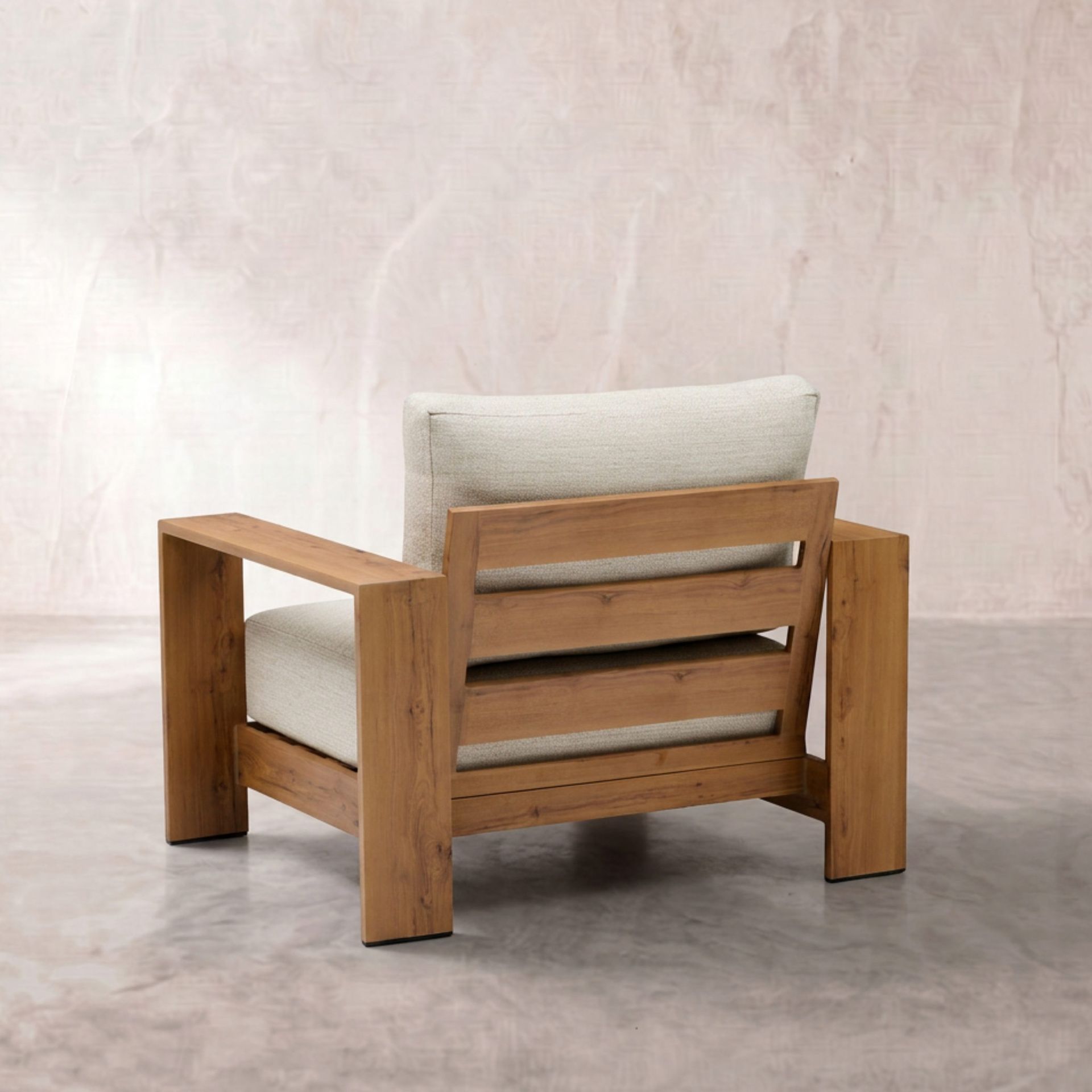 Sillón Exterior 1 Plaza Java 100x85x68cm | Efecto Teca | KUBU #