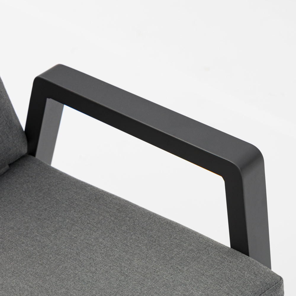 Sillón de comedor Albury aluminio antracita | Kubu #