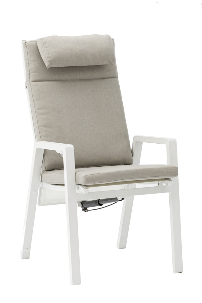 Sillón de comedor Albury aluminio blanco | Kubu #