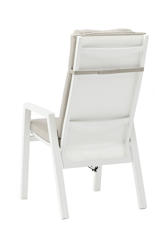 Sillón de comedor Albury aluminio blanco | Kubu #