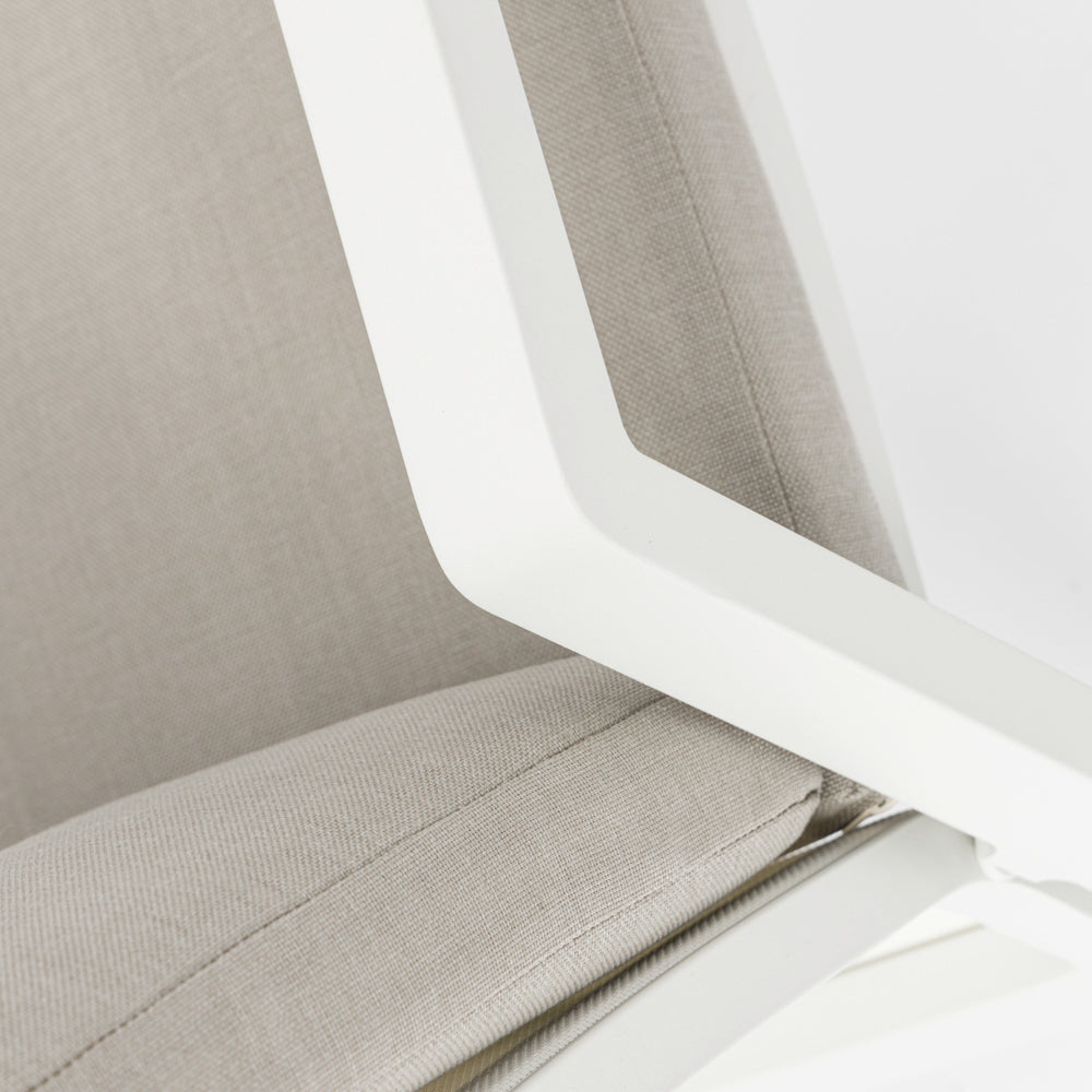 Sillón de comedor Albury aluminio blanco | Kubu #