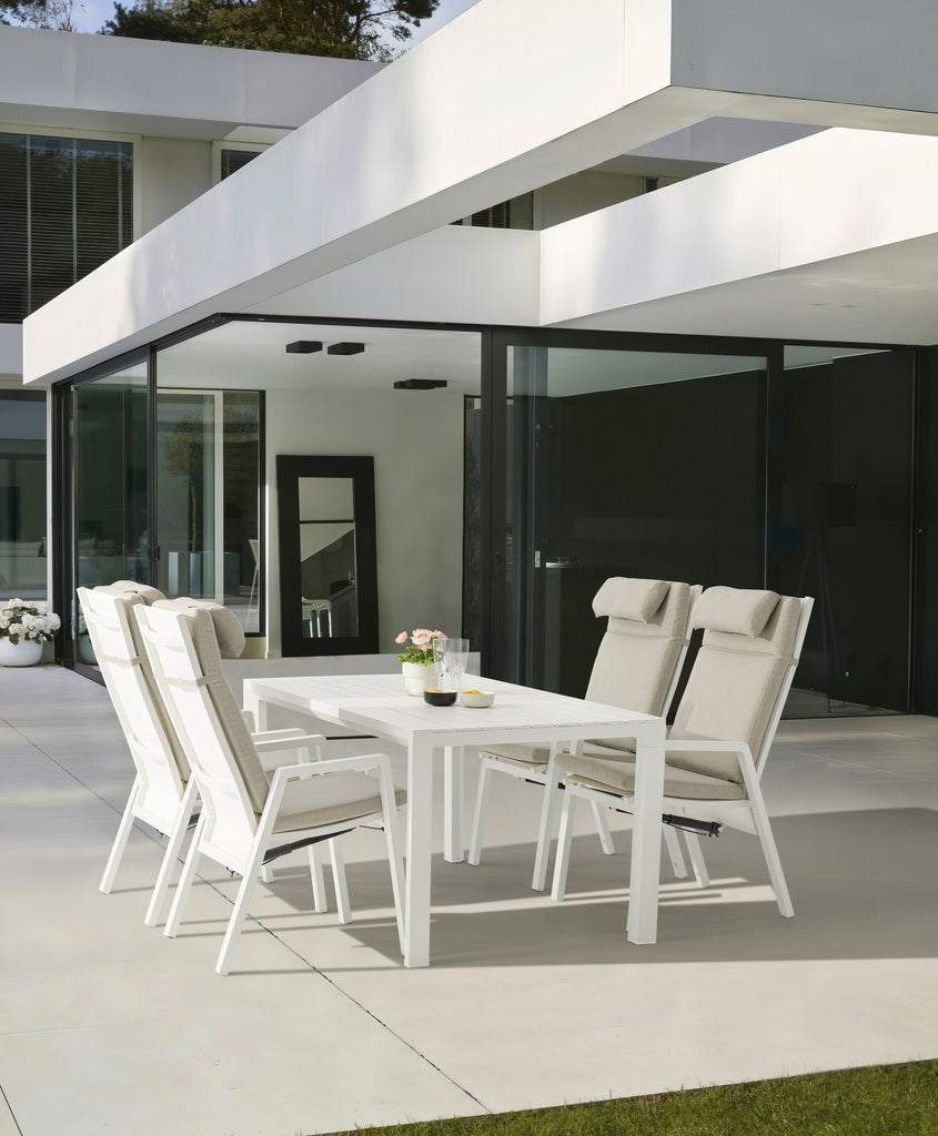 Sillón de comedor Albury aluminio blanco | Kubu #