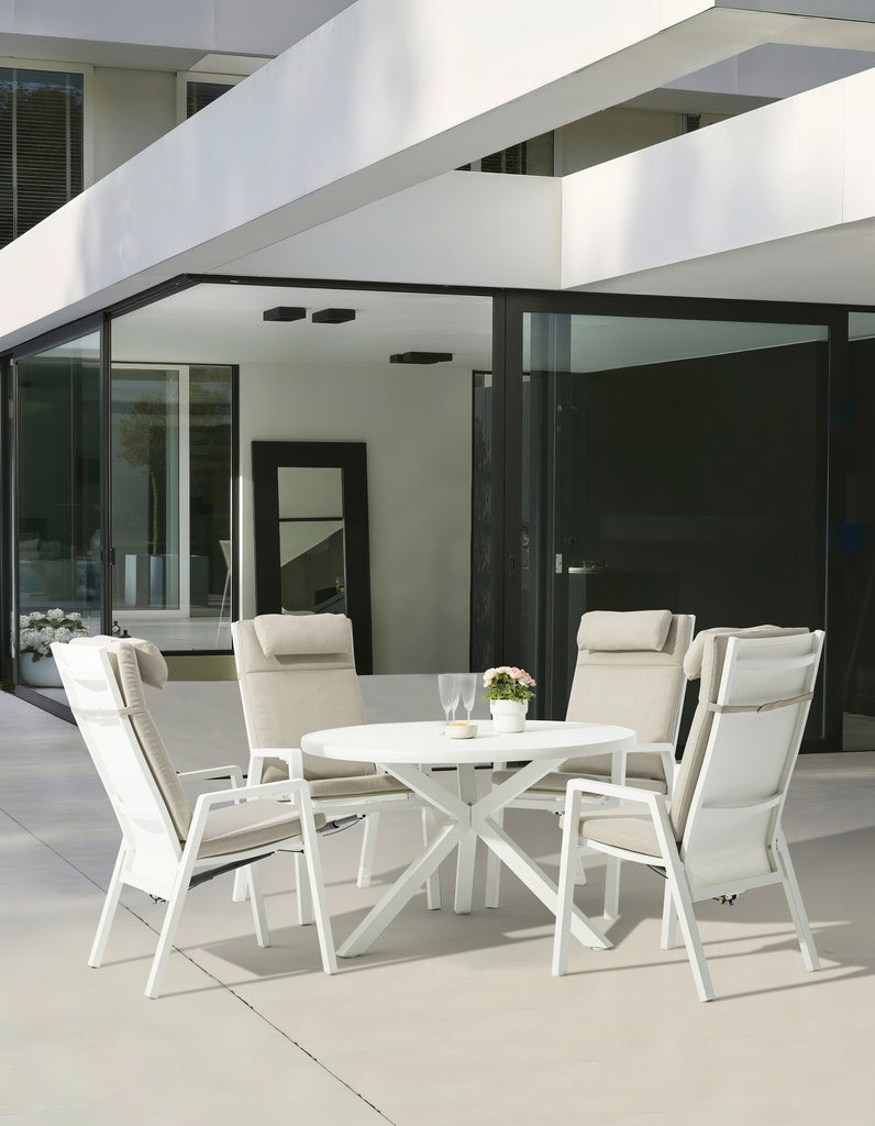 Sillón de comedor Albury aluminio blanco | Kubu #