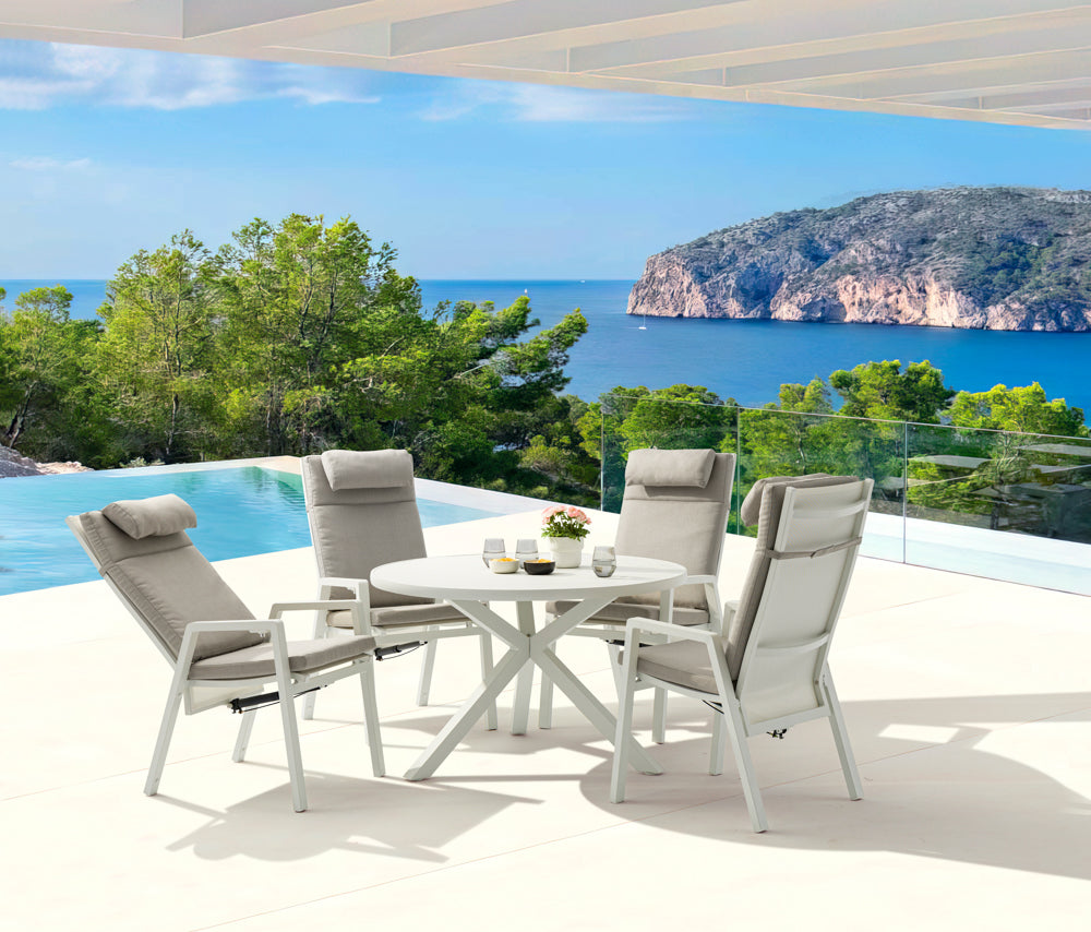 Sillón de comedor Albury aluminio blanco | Kubu #