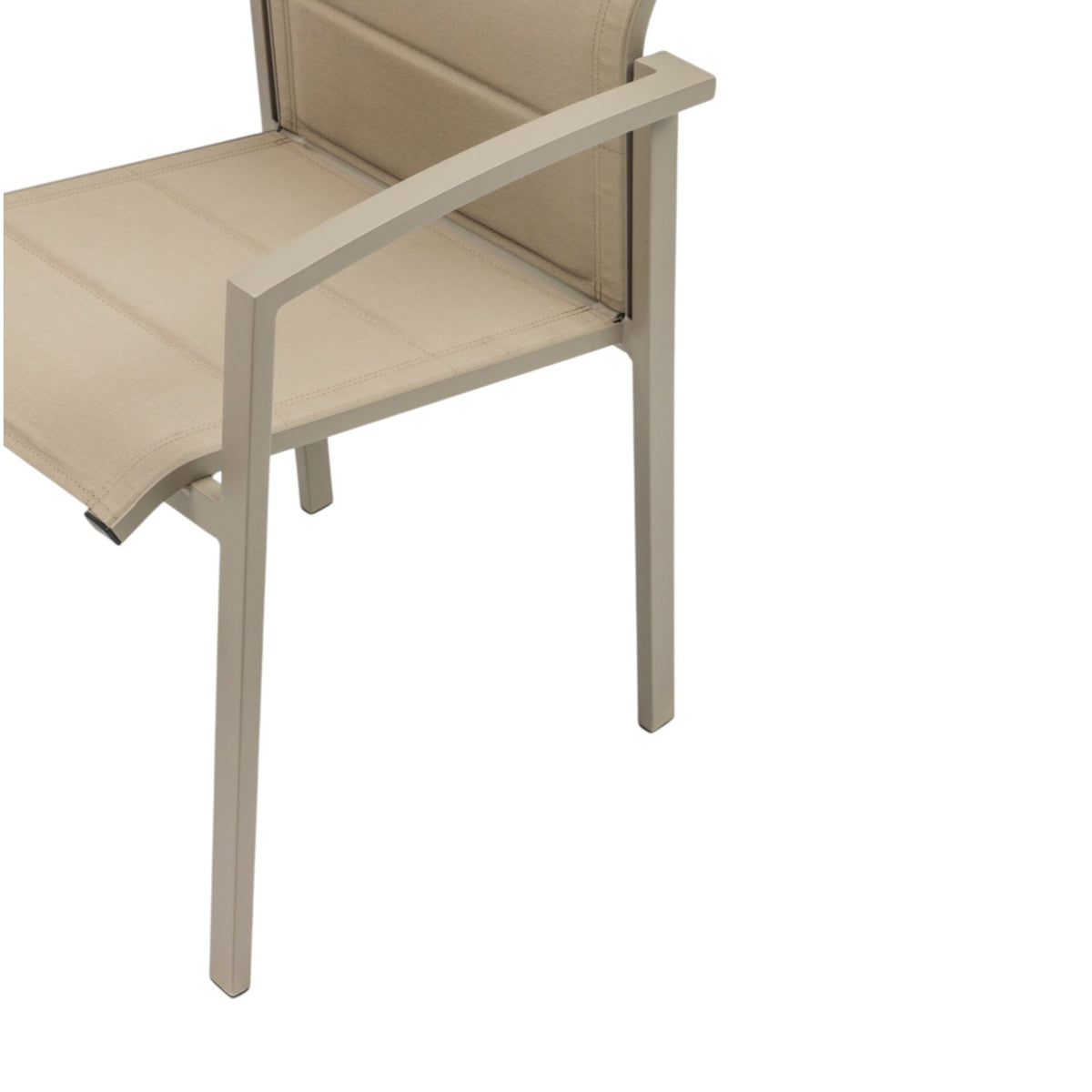 Sillón de comedor ORICK aluminio y textilene taupe. | KUBU #