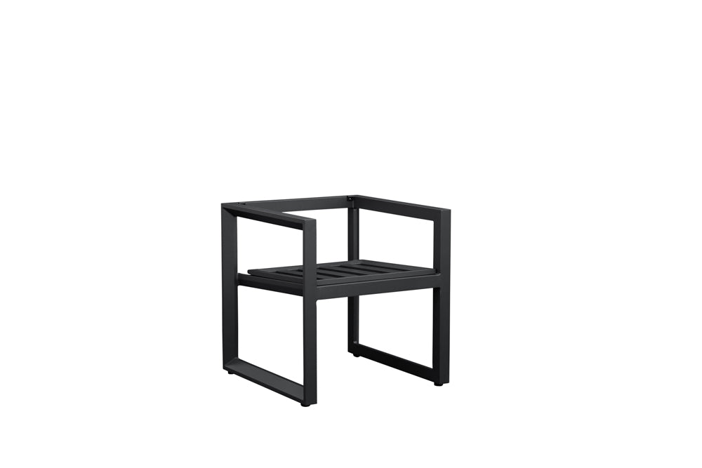 Sillón de comedor Onix aluminio antracita y cojinería gris medio | Kubu #