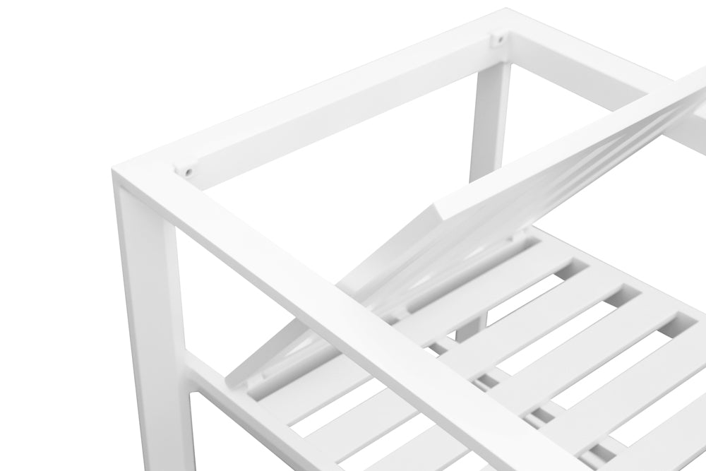 Sillón de comedor Onix aluminio blanco y cojinería gris claro | Kubu #