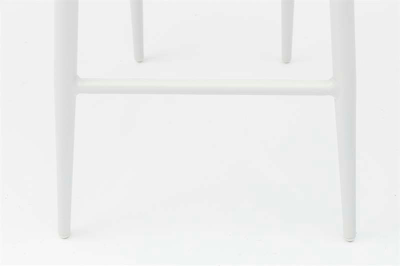 Sillón para barra de bar Meridian aluminio blanco cuerda greige y textil greige | Kubu #