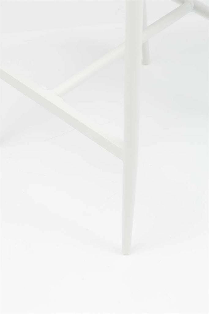 Sillón para barra de bar Meridian aluminio blanco cuerda greige y textil greige | Kubu #