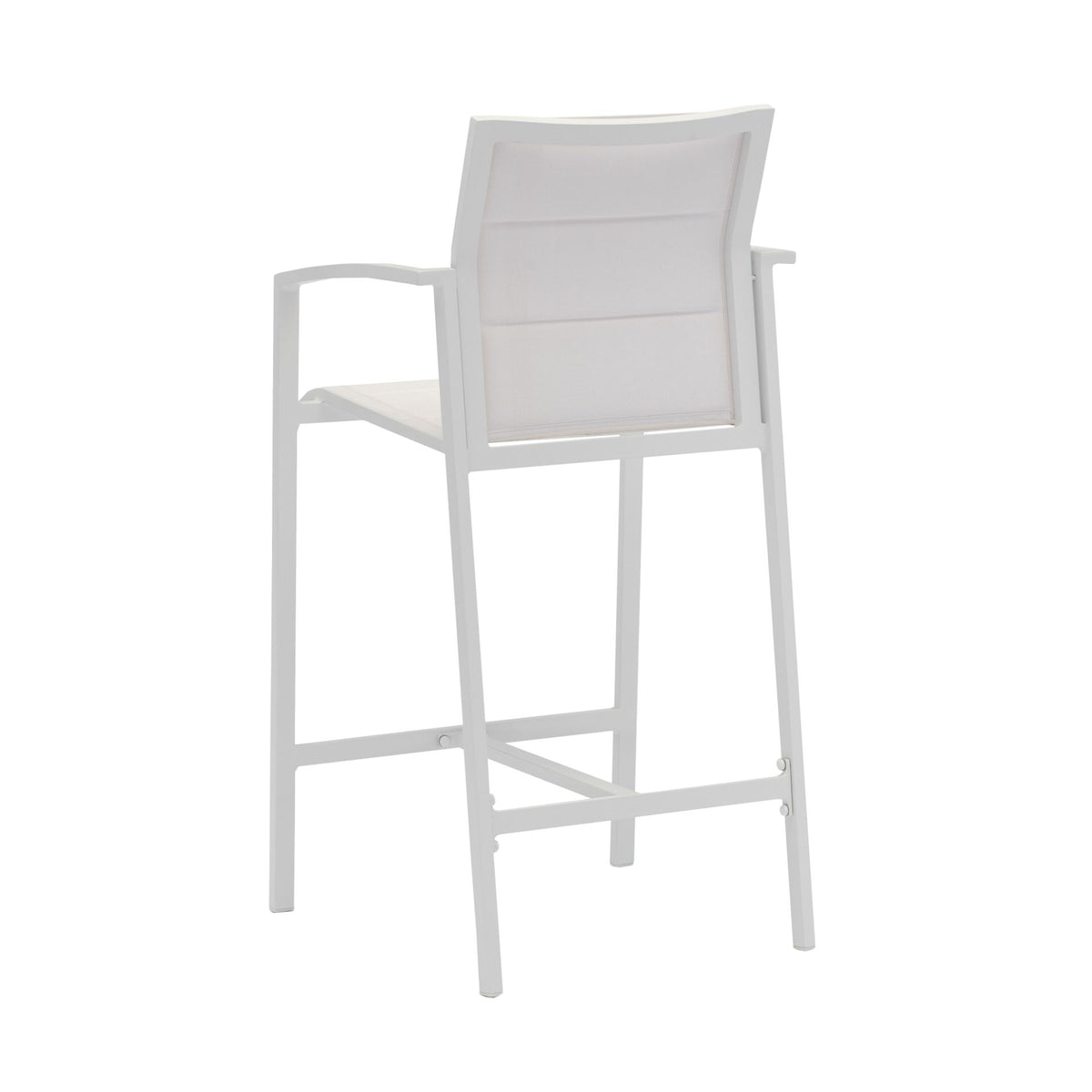 Sillón para barra de bar ORICK aluminio y textil blanco | KUBU #