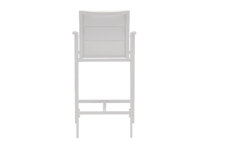Sillón para barra de bar ORICK aluminio y textil blanco