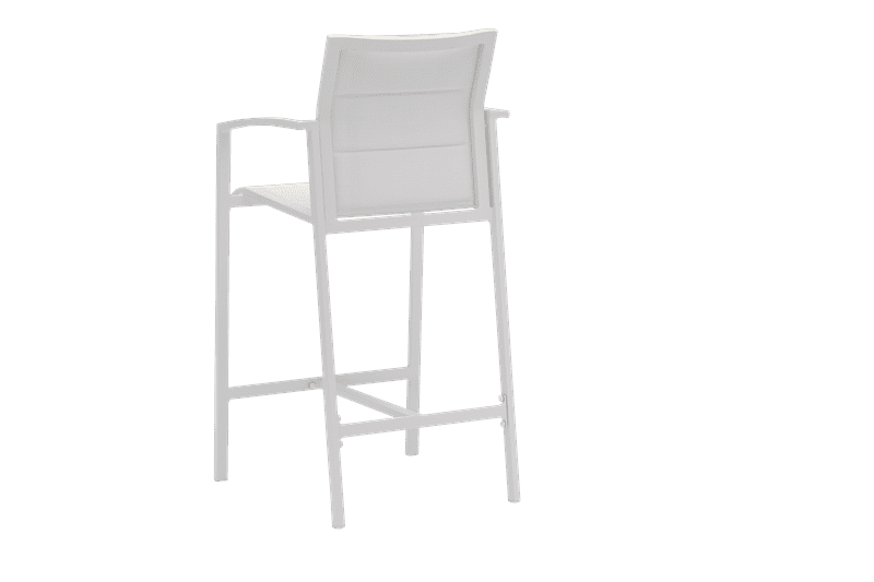 Sillón para barra de bar ORICK aluminio y textil blanco