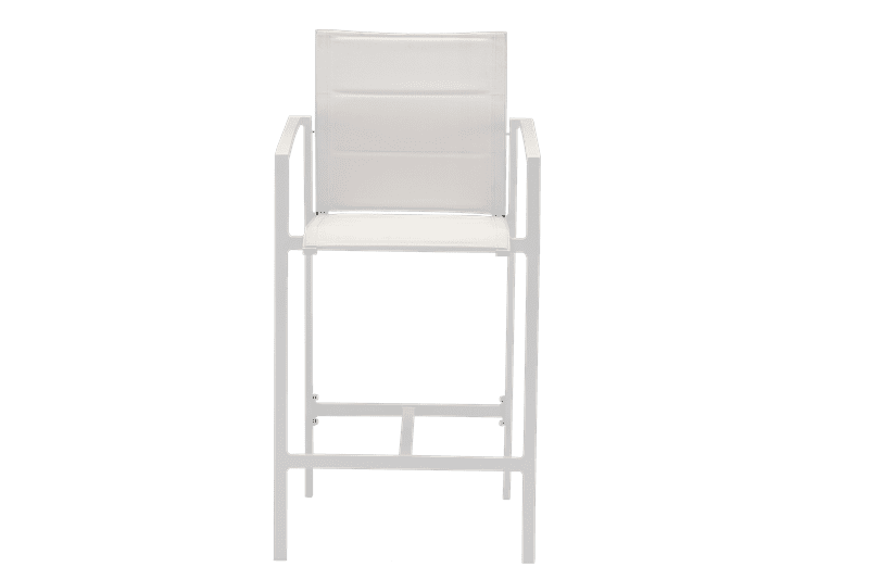 Sillón para barra de bar ORICK aluminio y textil blanco