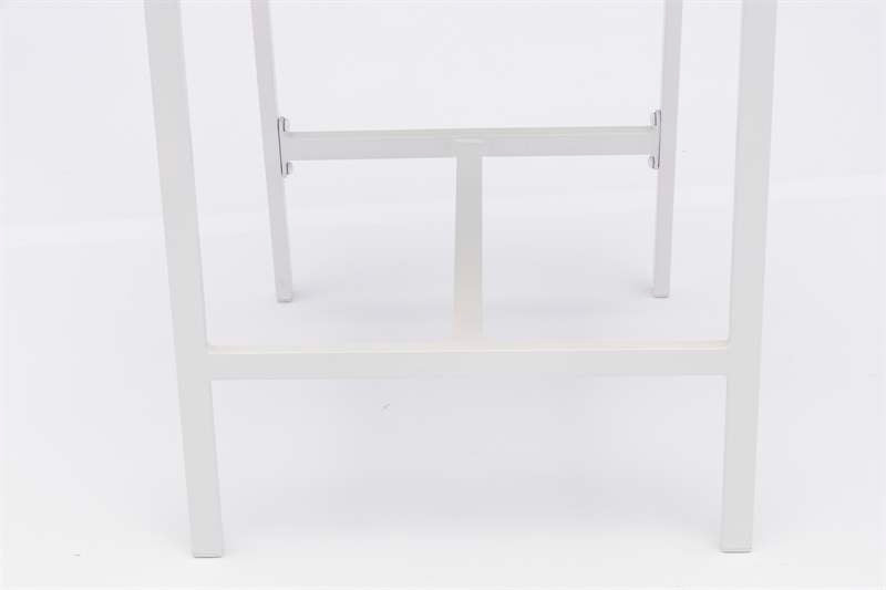 Sillón para barra de bar ORICK aluminio y textil blanco