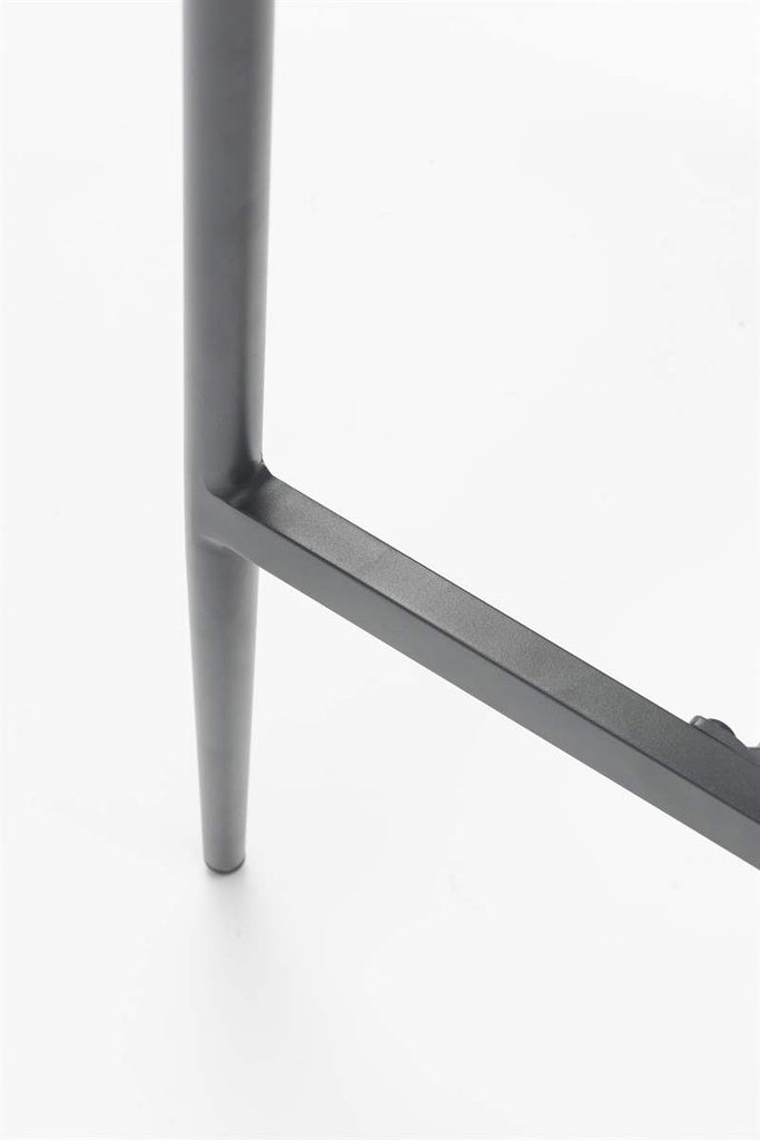 Sillón para barra de bar Ukiah aluminio y cuerda antracita con cojín gris medio. | Kubu #