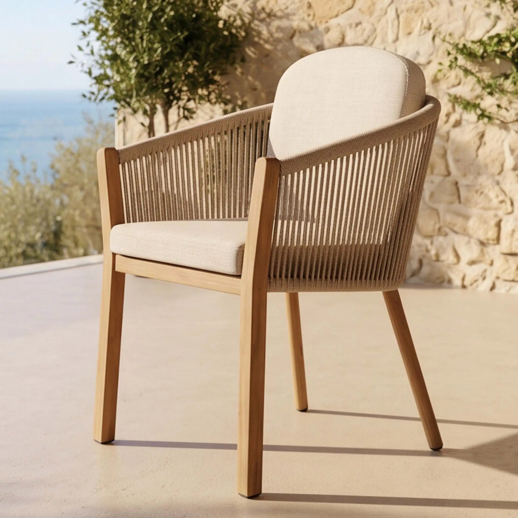 Silla Comedor Exterior Java 57x61x74,5cm | Efecto Teca | KUBU #