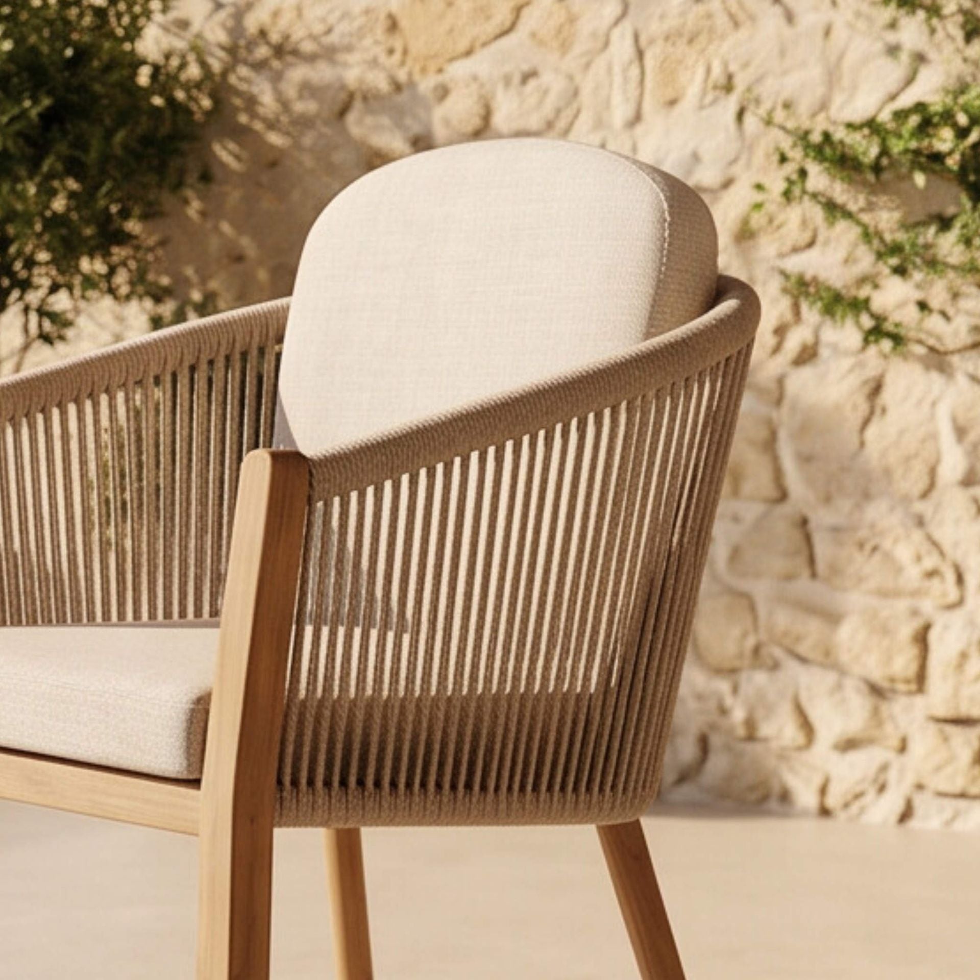 Silla Comedor Exterior Java 57x61x74,5cm | Efecto Teca | KUBU #